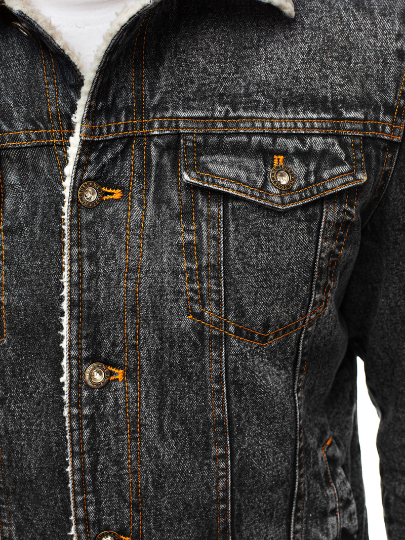 Kurtka męska jeans grafitowa OZONEE JB/JP1109