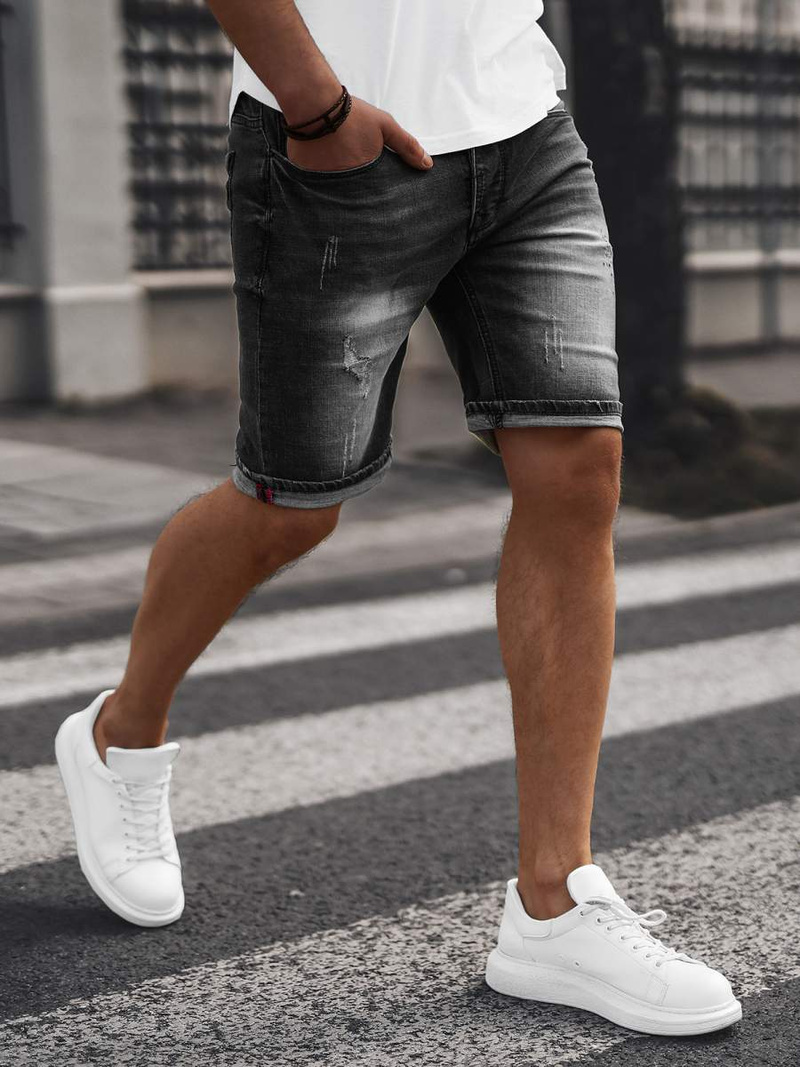 Spodenki męskie jeansowe czarne OZONEE NB/MP0044NZ