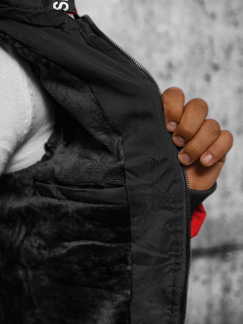 Kurtka zimowa męska pikowana czerwona OZONEE JS/84M3029/275