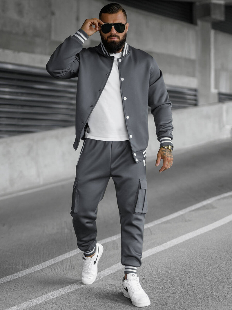 Komplet dresowy męski grafitowy OZONEE JS/27C6505/5Z