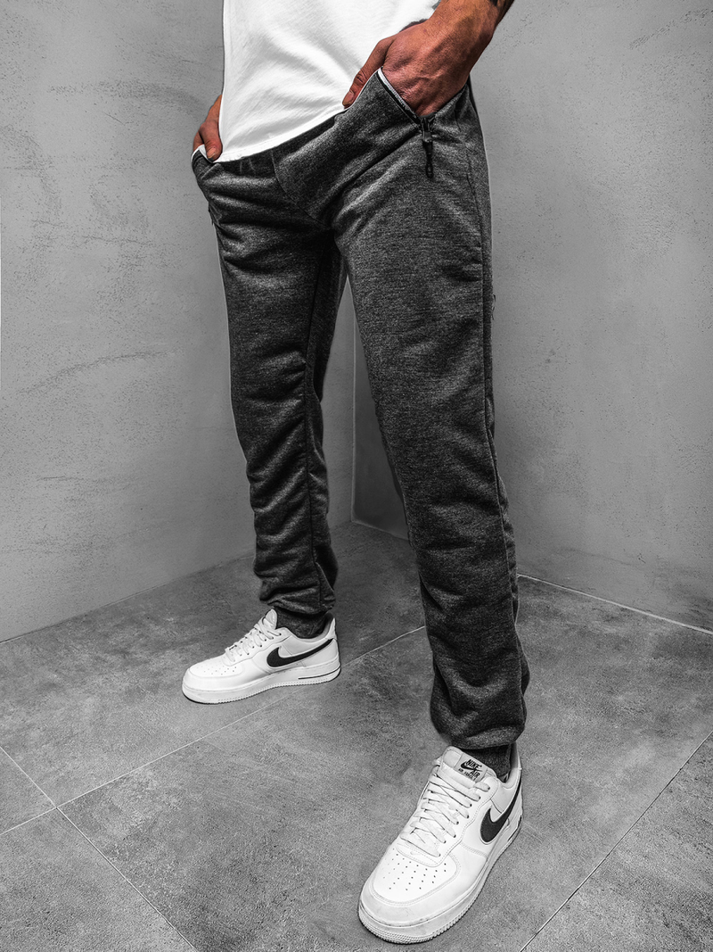 Spodnie dresowe męskie ciemno-szare js/xw003sz
