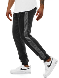 Spodnie dresowe męskie czarno-grafitowe OZONEE JS/JZ11003