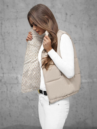 Kamizelka damska pikowana beżowa OZONEE JS/16M9092/62Z