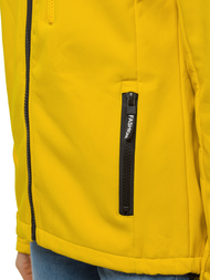 Kurtka softshell damska z kapturem żółta OZONEE JS/KSW6007