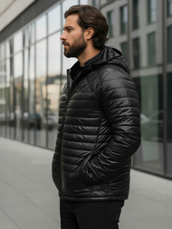 Kurtka męska pikowana czarna OZONEE JS/16M9328/392BZ