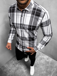 Koszula męska czarno-beżowa OZONEE O/3011/17