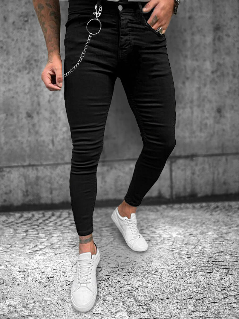 Spodnie jeansowe męskie czarne OZONEE O/241SP