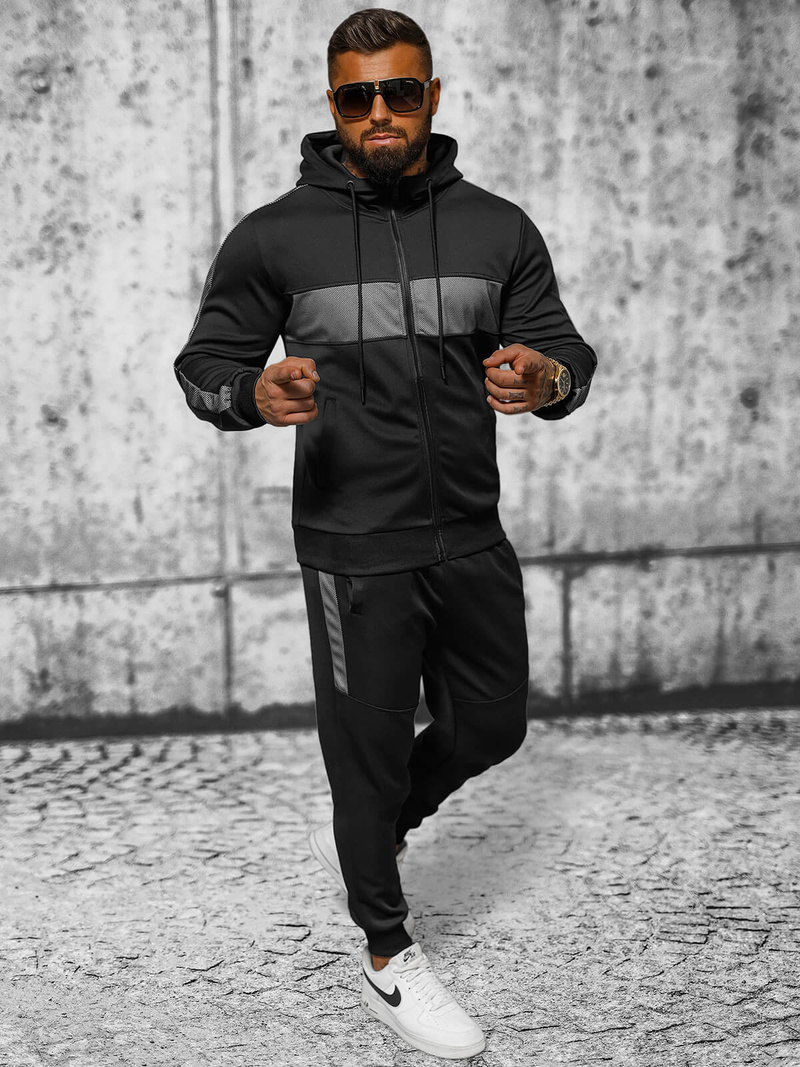 Чоловічий спортивний комплект чорний OZONEE JS/8C8115/3