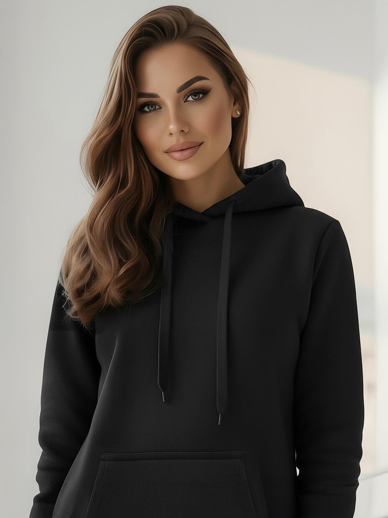 Bluza z kapturem damska czarna OZONEE JS/YS10003/3Z