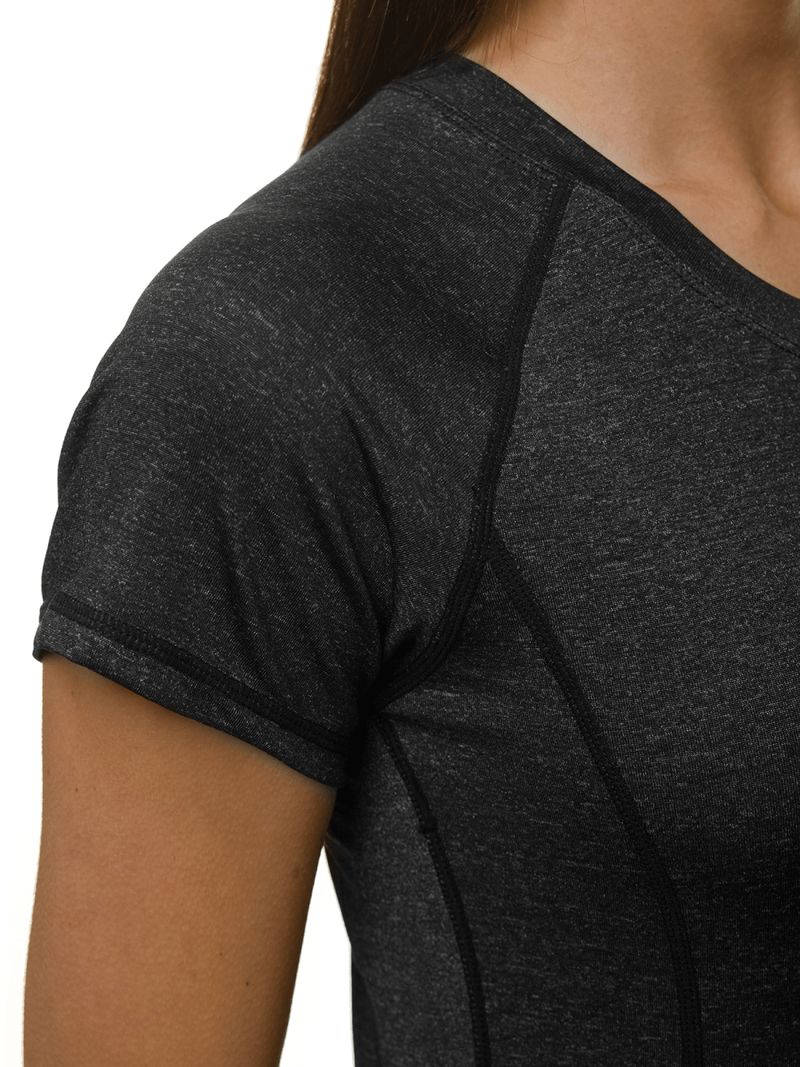 T-Shirt damski bez nadruku grafitowy OZONEE JS/A2158