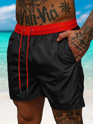 Spodenki kąpielowe męskie czarno/czerwone OZONEE JS/17K561/1