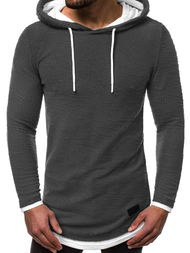 Bluza męska z kapturem grafitowa OZONEE O/1252