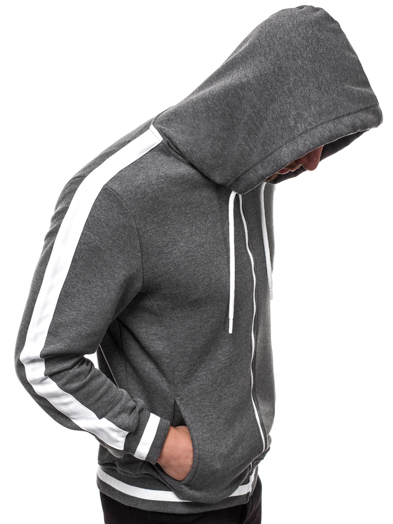 Bluza z kapturem męska grafitowa OZONEE A/1009Z