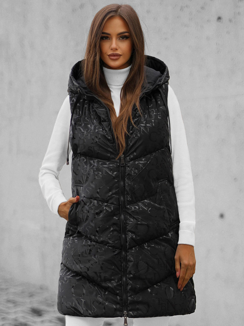 Стьобаний жіночий жилет чорний OZONEE O/DK118/1Z