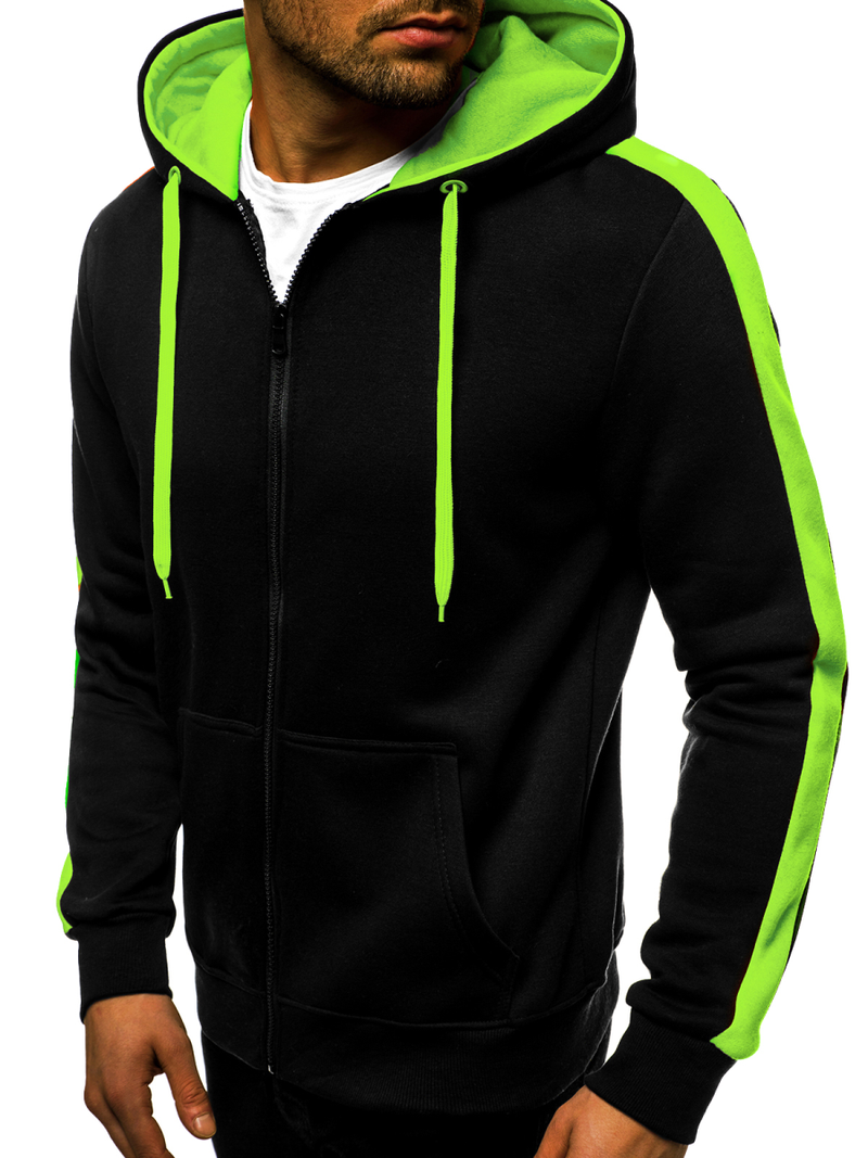 Толстовка чоловіча Чорно-сірувато-зелений OZONEE JS/2015