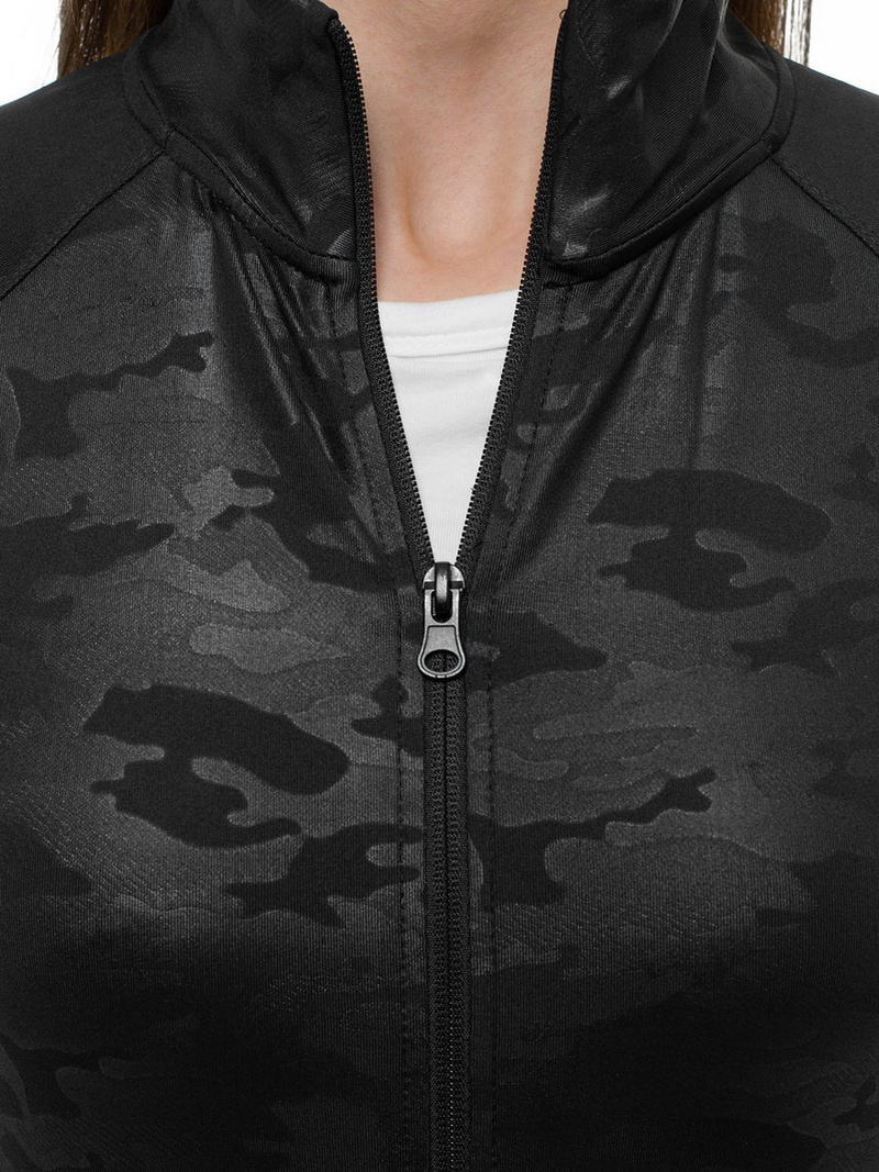 Жіночий спортивний костюм з двох частин чорний камуфляж OZONEE O/0546