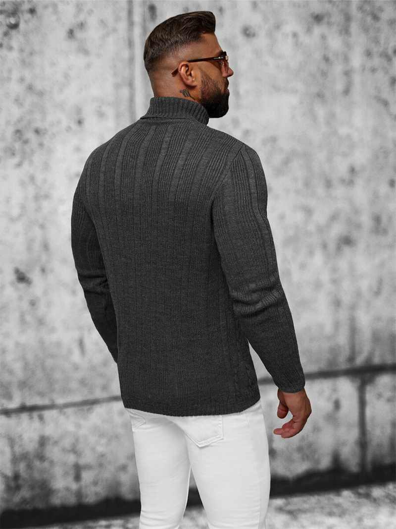 Sweter męski golf grafitowy OZONEE L/2665Z