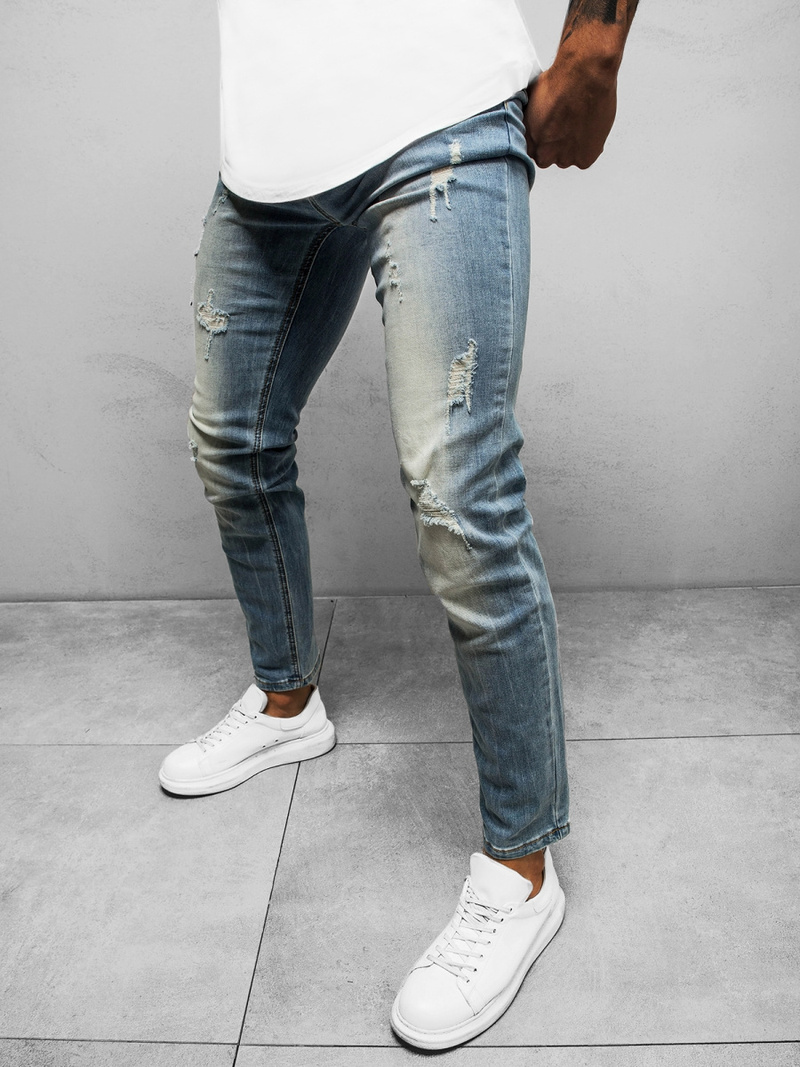 Spodnie jeansowe męskie jasno-niebieskie OZONEE NB/MP0016BC