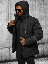 Kurtka zimowa męska pikowana czarna OZONEE JS/5M3137/392