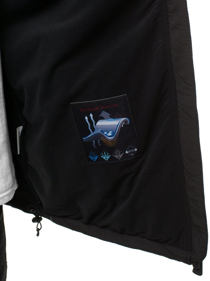 Kurtka softshell męska z kapturem czarno-zielona OZONEE GE/12268