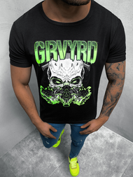 T-Shirt męski z nadrukiem czarny OZONEE JS/KS2653