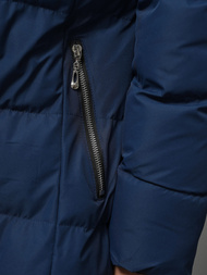 Kurtka zimowa damska długa pikowana granatowa OZONEE JS/M736/215