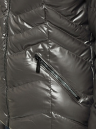 Kurtka zimowa damska z futerkiem srebrna OZONEE JS/M23068/3