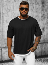 T-shirt męski oversize czarny OZONEE O/3434