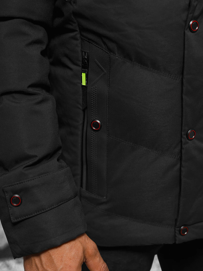 Kurtka zimowa męska pikowana czarna OZONEE JS/5M3137/392