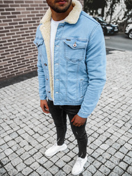 Kurtka męska jeans jasnoniebieska OZONEE BN/7274
