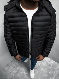 Kurtka przejściowa męska pikowana czarna OZONEE JS/M13018/392