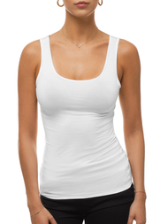 T-Shirt bez rękawów damski biały OZONEE BT/71592A