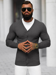 Sweter męski rozpinany grafitowy OZONEE NB/MM6006/3Z