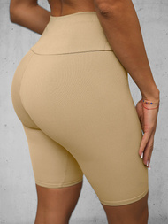 Legginsy krótkie damskie kolarki beżowe OZONEE O/ZCH2284