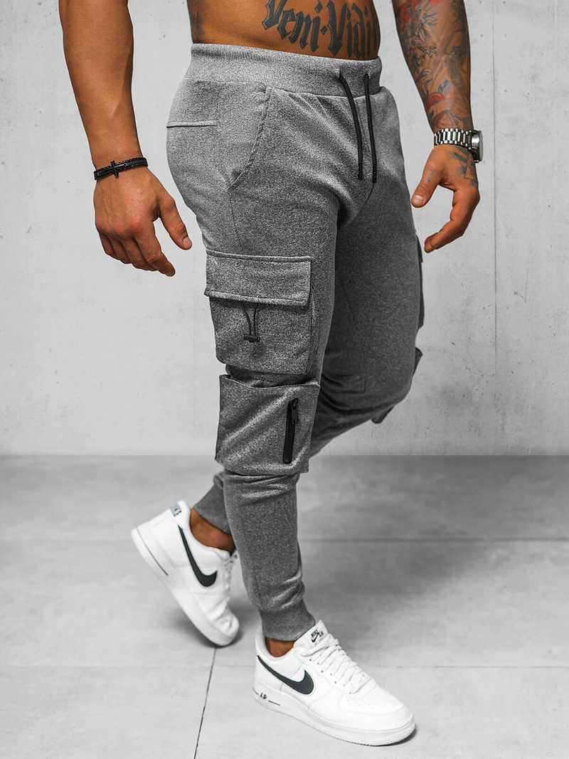 Spodnie dresowe męskie grafitowe OZONEE O/MM230002