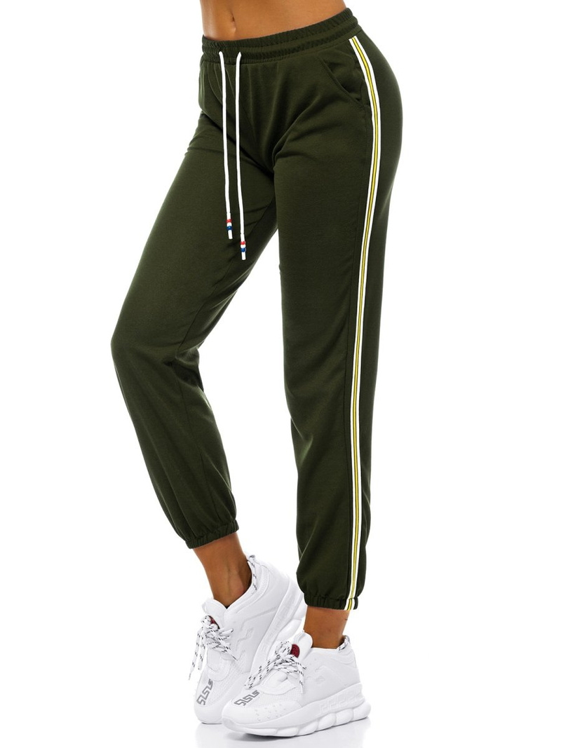 Spodnie dresowe damskie khaki OZONEE JS/1020/B7
