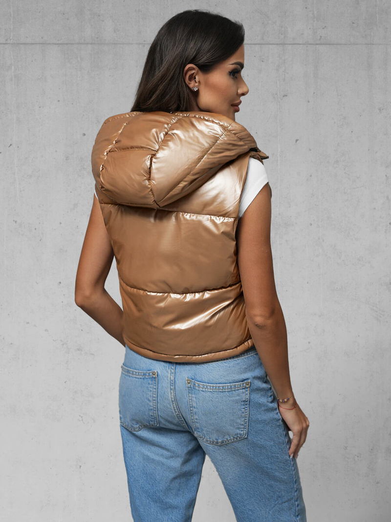 Стьобаний жіночий жилет золото OZONEE JS/5M3190/84