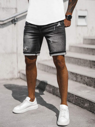 Spodenki męskie jeansowe czarne OZONEE NB/MP0061NZ