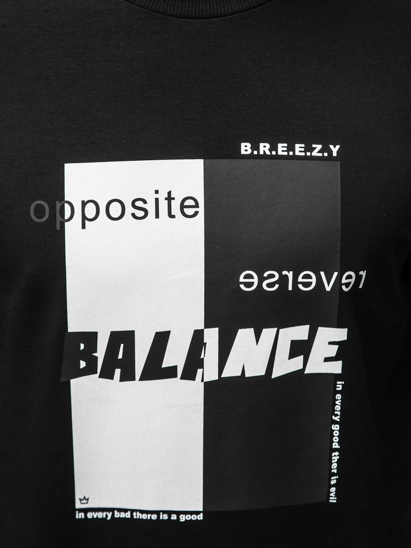 Bluza męska crewneck czarna OZONEE B/21402023Z