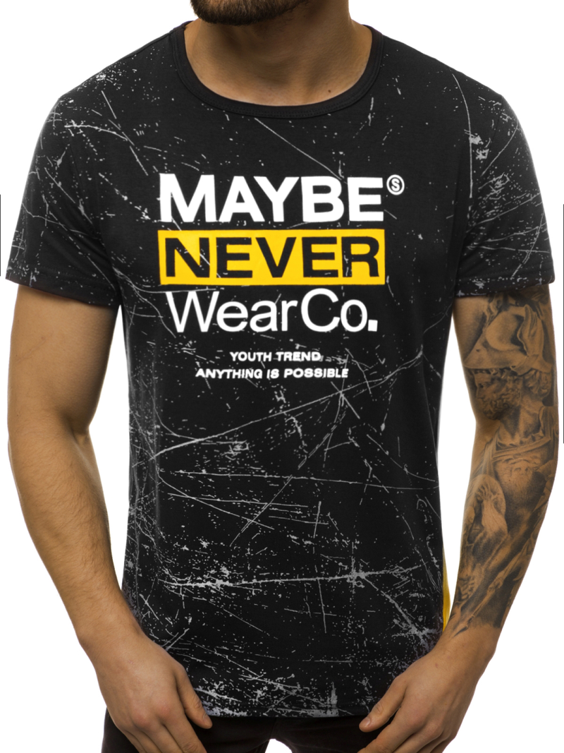 T-Shirt męski czarny OZONEE JS/SS10915