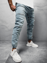Spodnie męskie joggery jeansowe jasno-niebieskie OZONEE O/1097/1