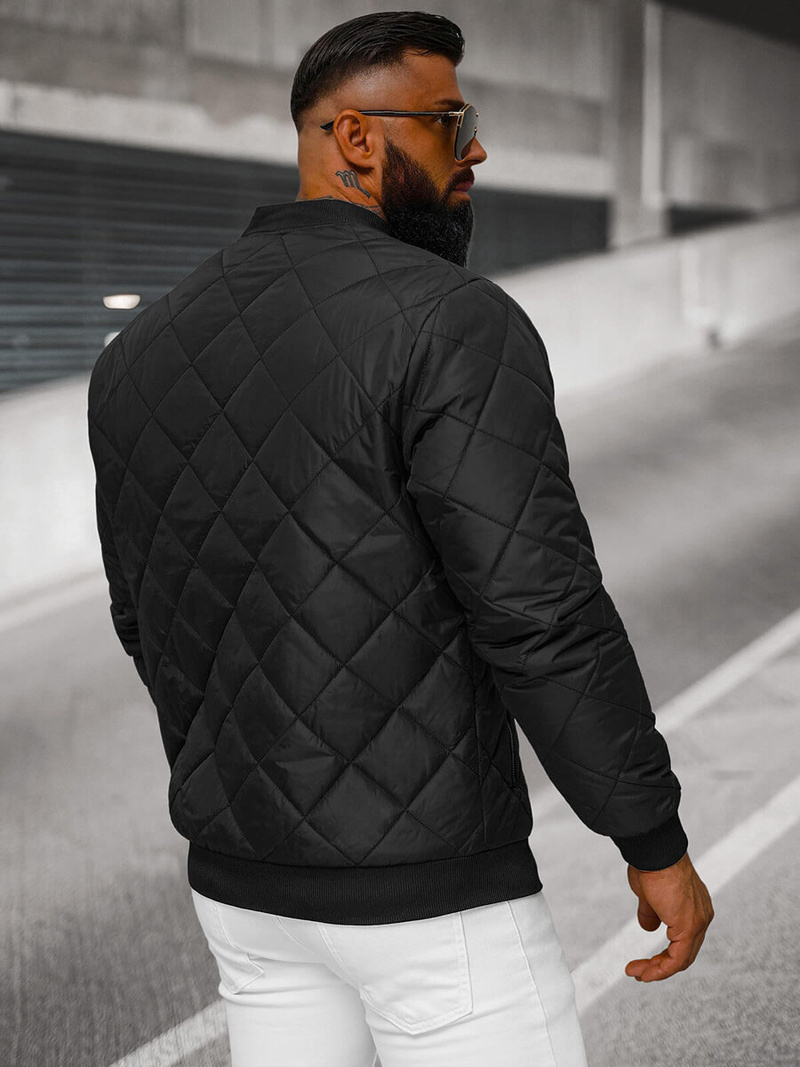 Kurtka męska pikowana czarna OZONEE JS/MY01Z