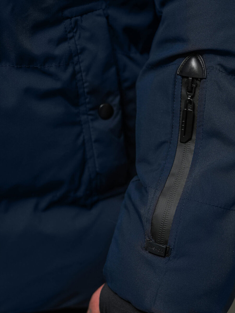 Kurtka zimowa męska pikowana granatowa OZONEE JS/5M771/215