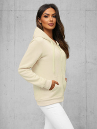 Bluza damska rozpinana z kapturem ecru OZONEE JS/W03/67Z