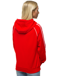 Bluza z kapturem damska czerwona OZONEE JS/JK88117/18