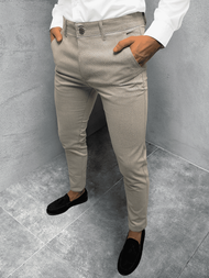 Spodnie męskie chino materiałowe beżowe OZONEE DJ/55600S