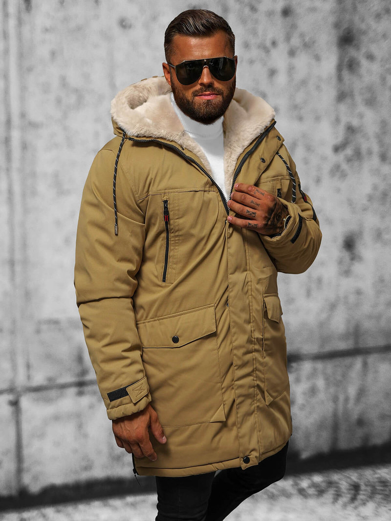 Kurtka zimowa męska camelowa OZONEE JS/5M3123/84