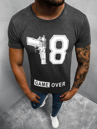 T-Shirt męski z nadrukiem grafitowy OZONEE O/1174Z