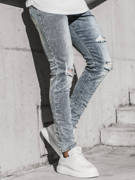 Spodnie męskie jeans niebieskie OZONEE T/7509