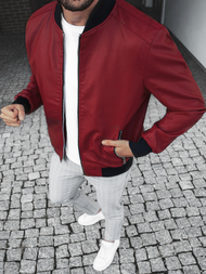 Kurtka skórzana męska bordowa OZONEE JB/JP1147Z